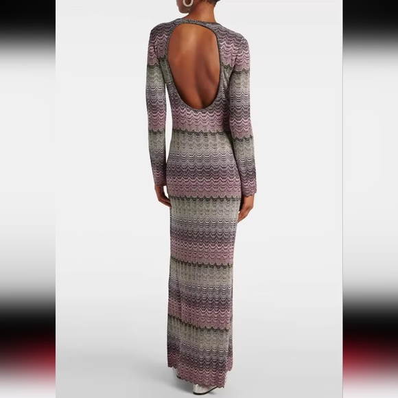 Dresses & Skirts - Autumn Women Backless Knitted Maxi Dress StripedRound Neck Long Sleeve Slim